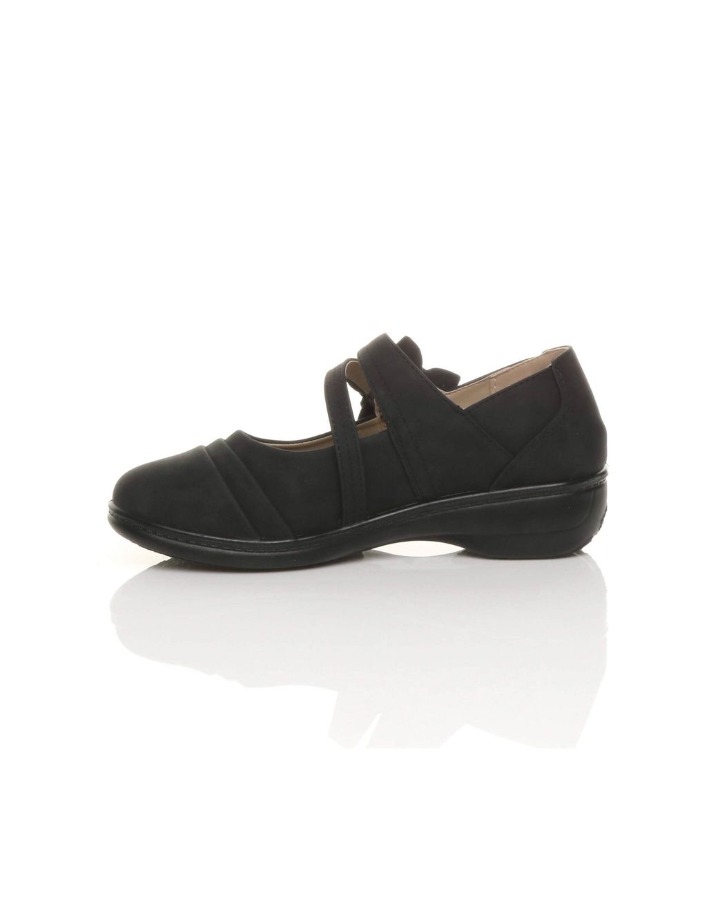 AJVANI Black Low Heel Flat Comfort Mary Janes