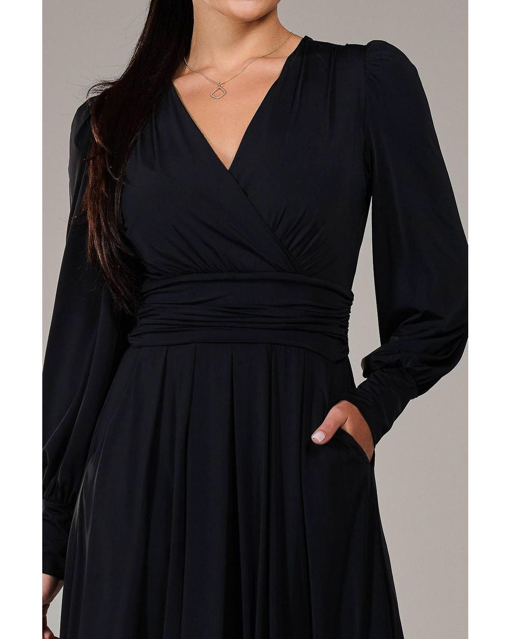Jolie Moi Black Petite Long Sleeve Soft Silky Jersey Max