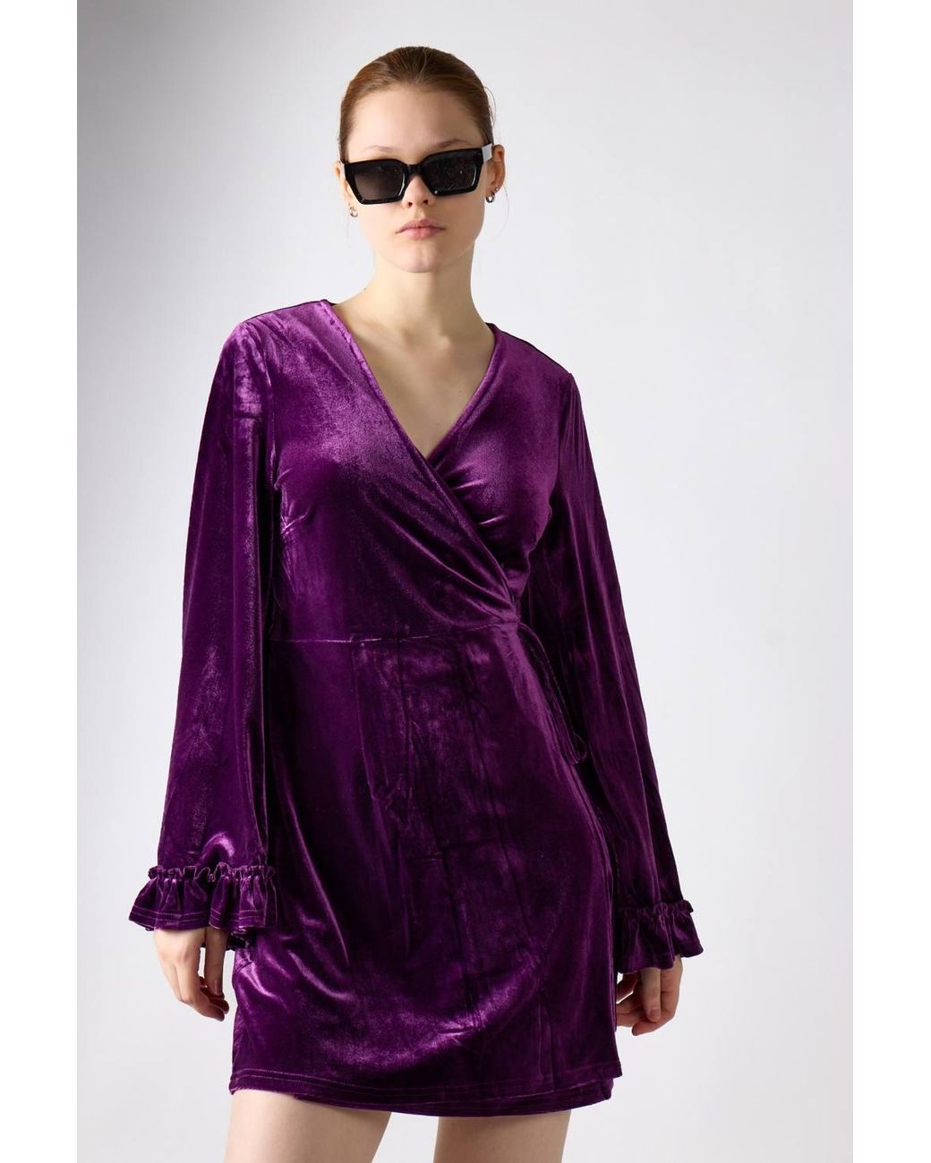 Shnoo Purple Mini Wrap Dress