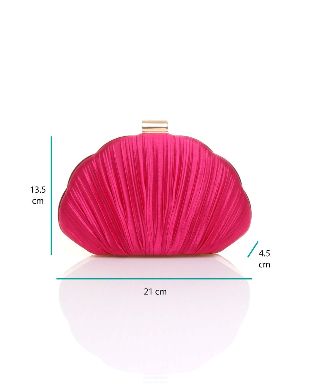 AJVANI Pink Evening Pleated Satin Prom Party Bag