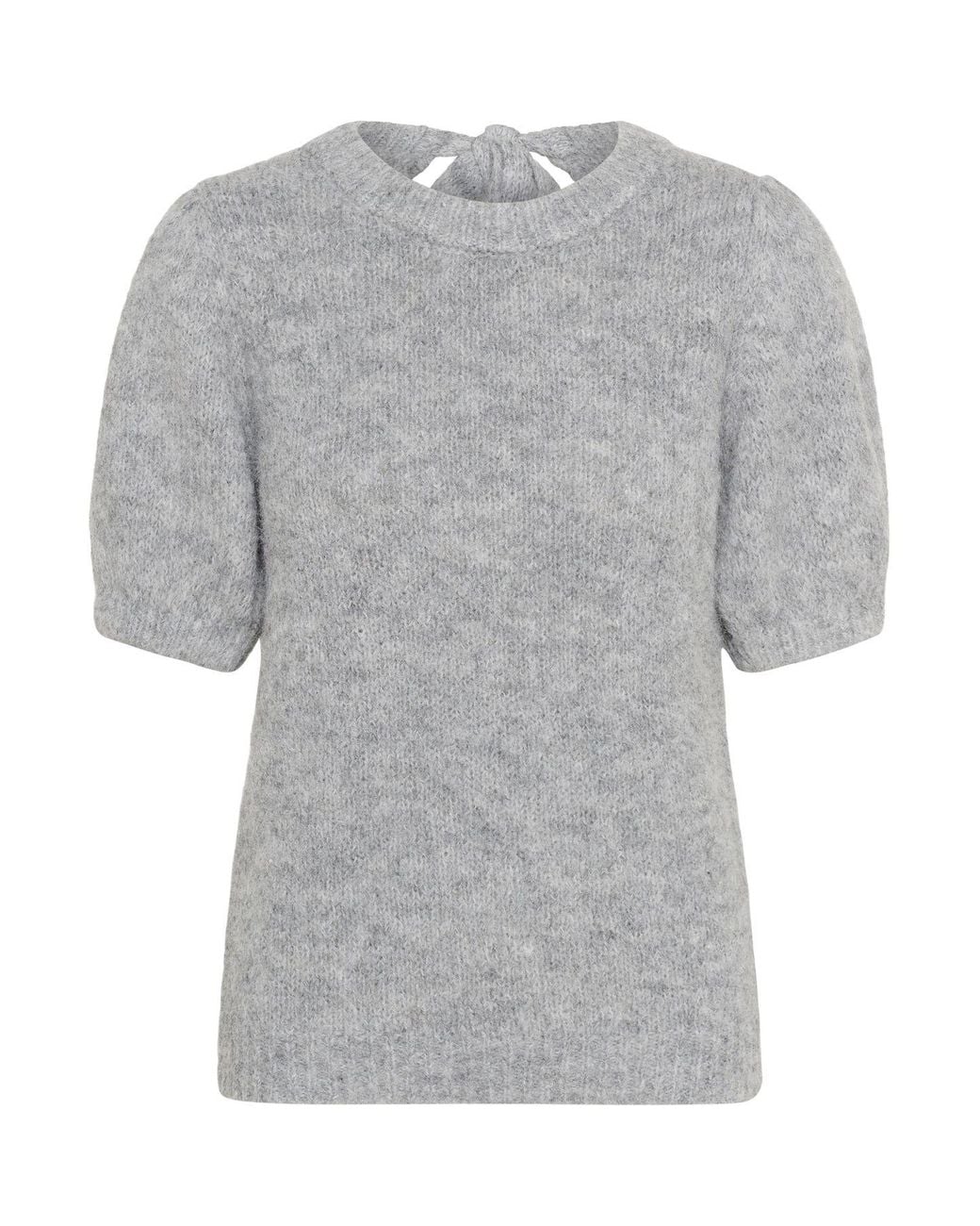 Kaffe Gray Kaemilie Tie Back Half Sleeves Pullover