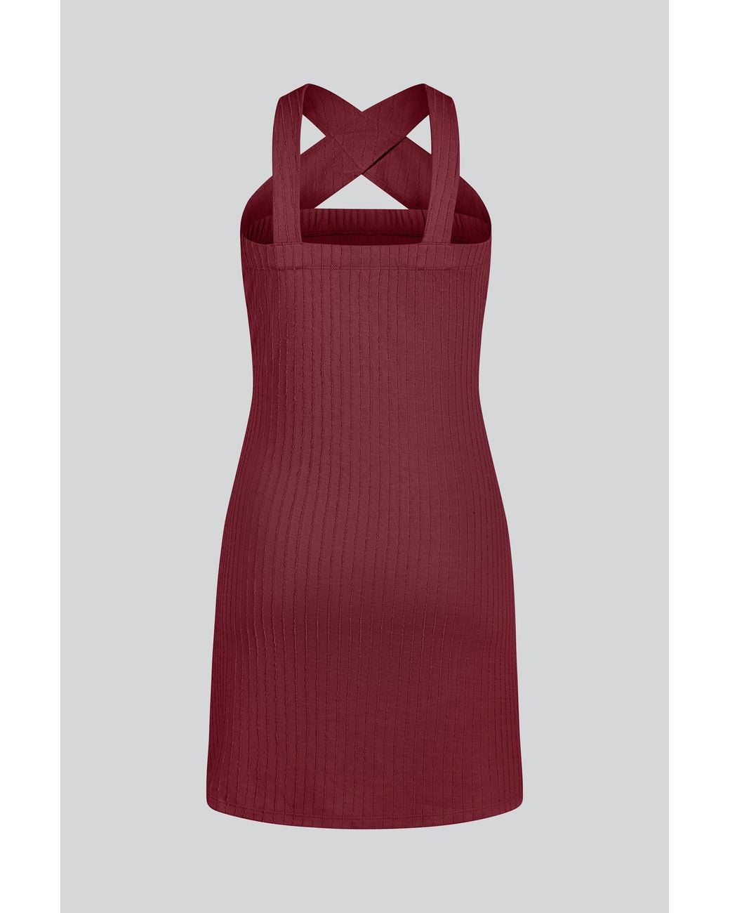 Enorsia Red Cross Front Halter Neck Dress