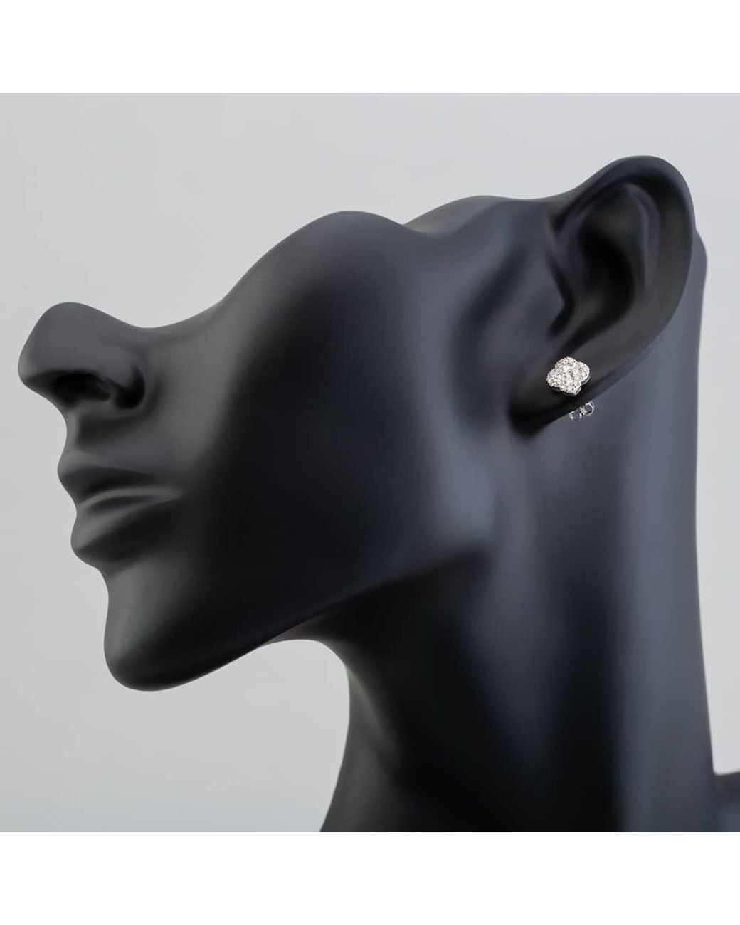 T.H.Baker Metallic 9Ct Diamond Quatrefoil Cluster Stud Earrings Pe04940
