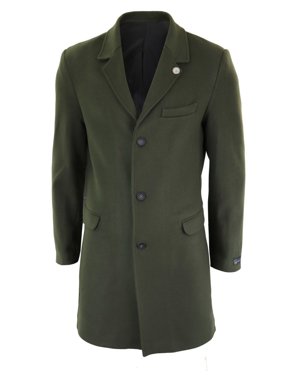 TruClothing Green 3/4 Long Wool Overcoat Peaky Blinders for men