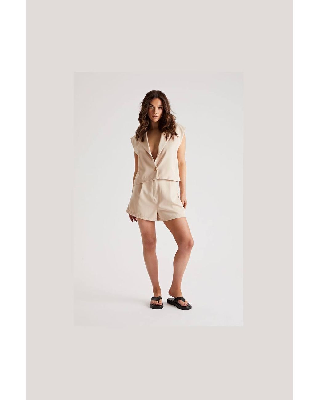 Urban Bliss Natural Cropped Blazer