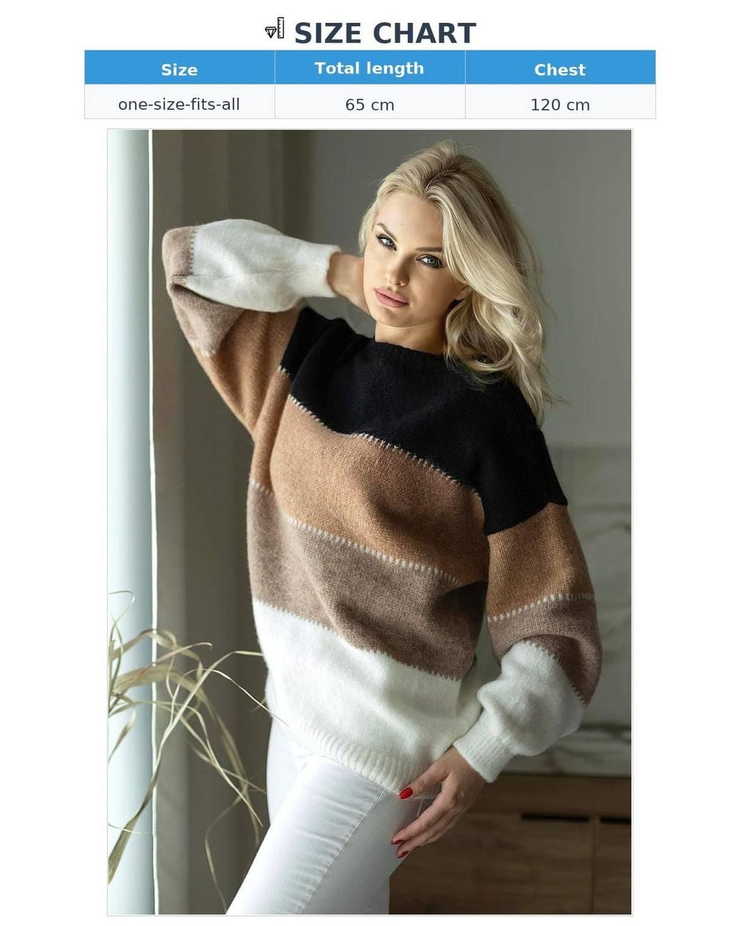 Love Lace Multicolor Loose Fit Long Sleeve Sweater