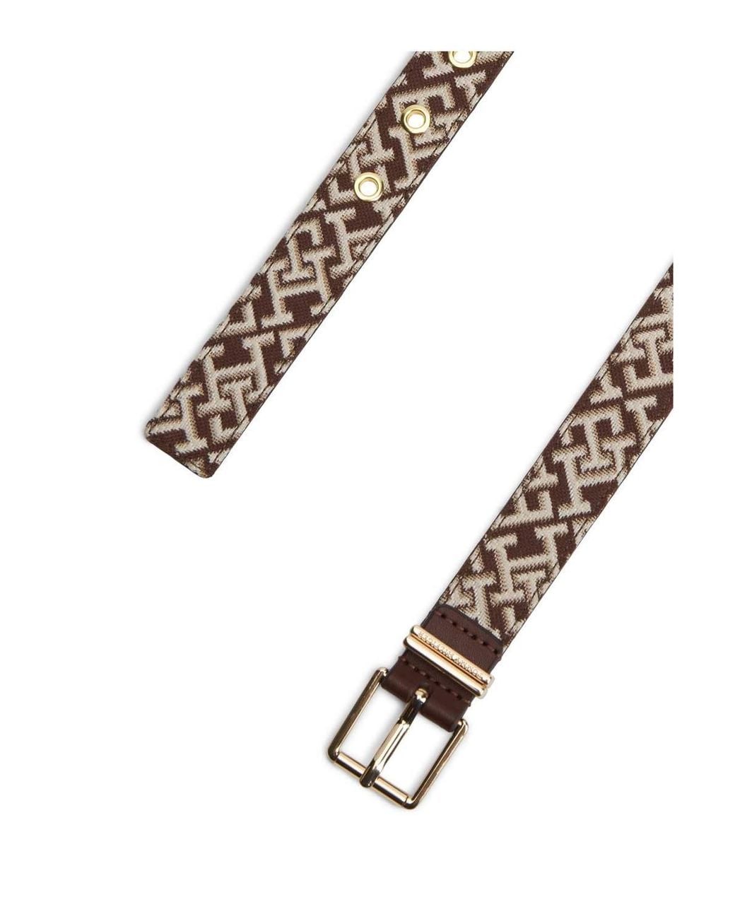 Tommy Hilfiger Brown Square 2.5 Jacquard Belt