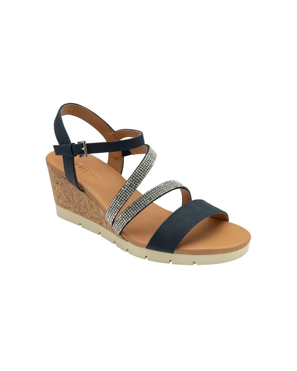 Lotus Blue 'Goldie' Open-Toe Wedge Sandals