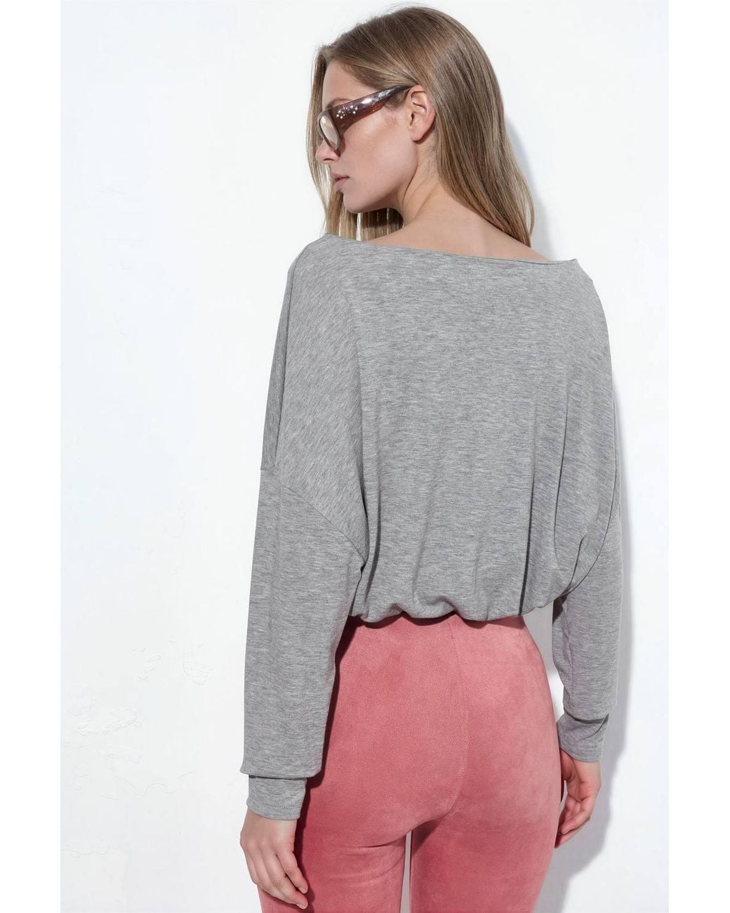 Busem Gray Crew Neck Long Sleeve Top