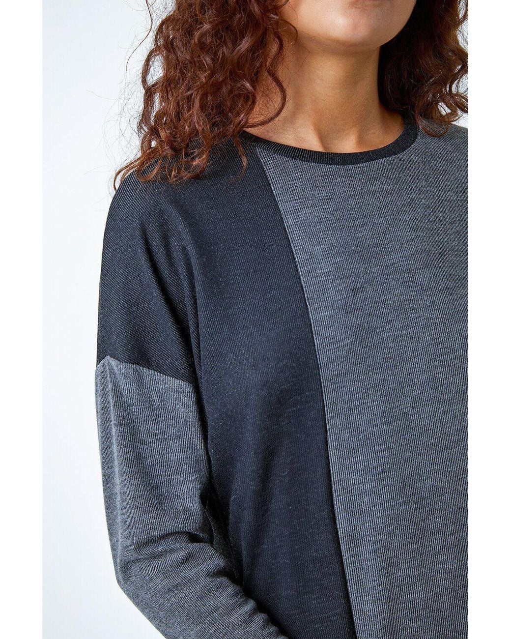Roman Blue Colour Block Stretch Jumper Dress