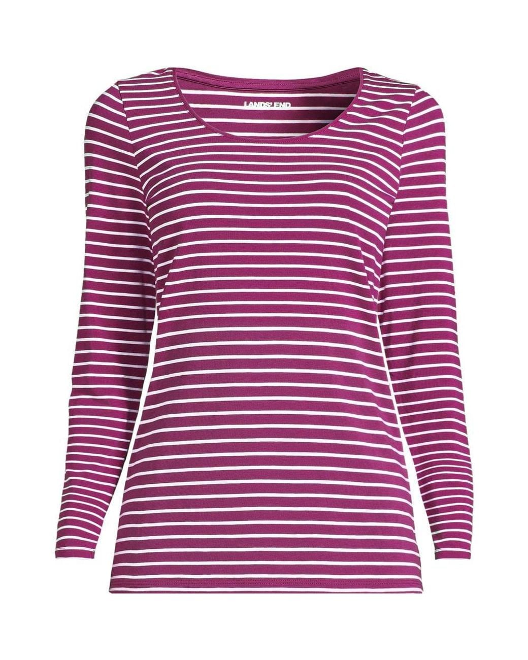 Lands' End Purple Cotton Modal Scoop Neck Top