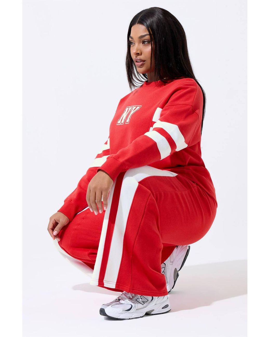 Yours Red 'Ny' Stripe Sweatshirt