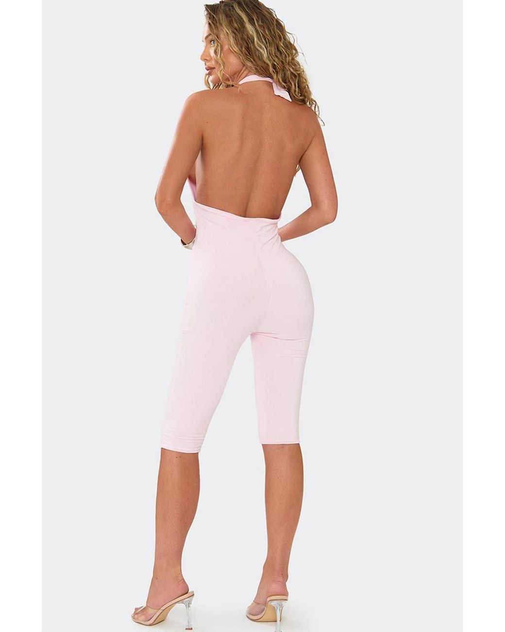 EGO White Sleeveless Halter Neck Jumpsuit
