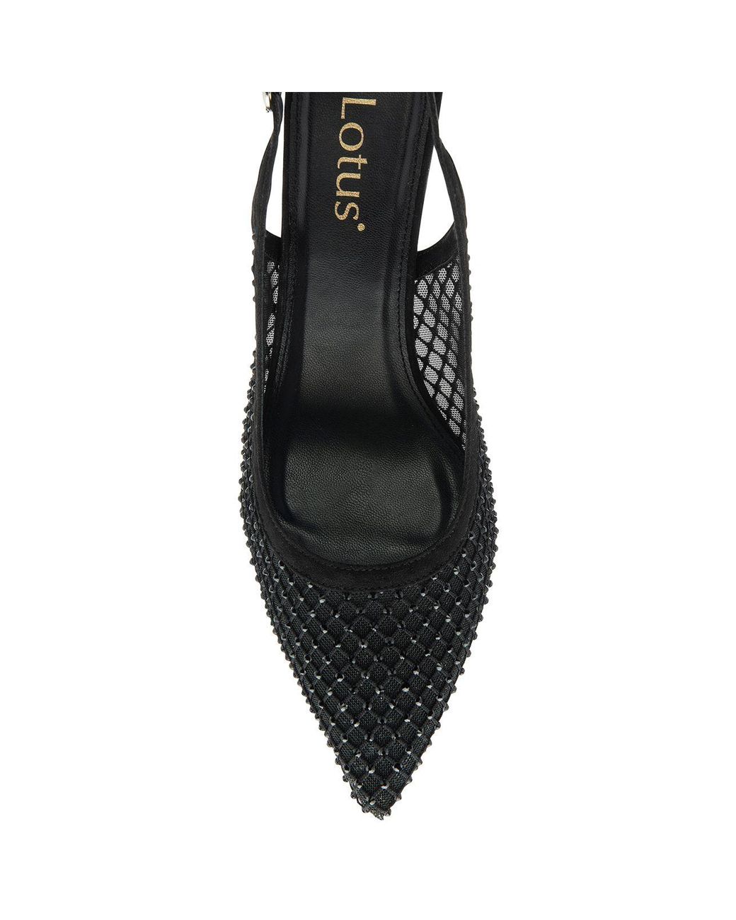 Lotus Black 'Phoenix' Slingback Court Shoes