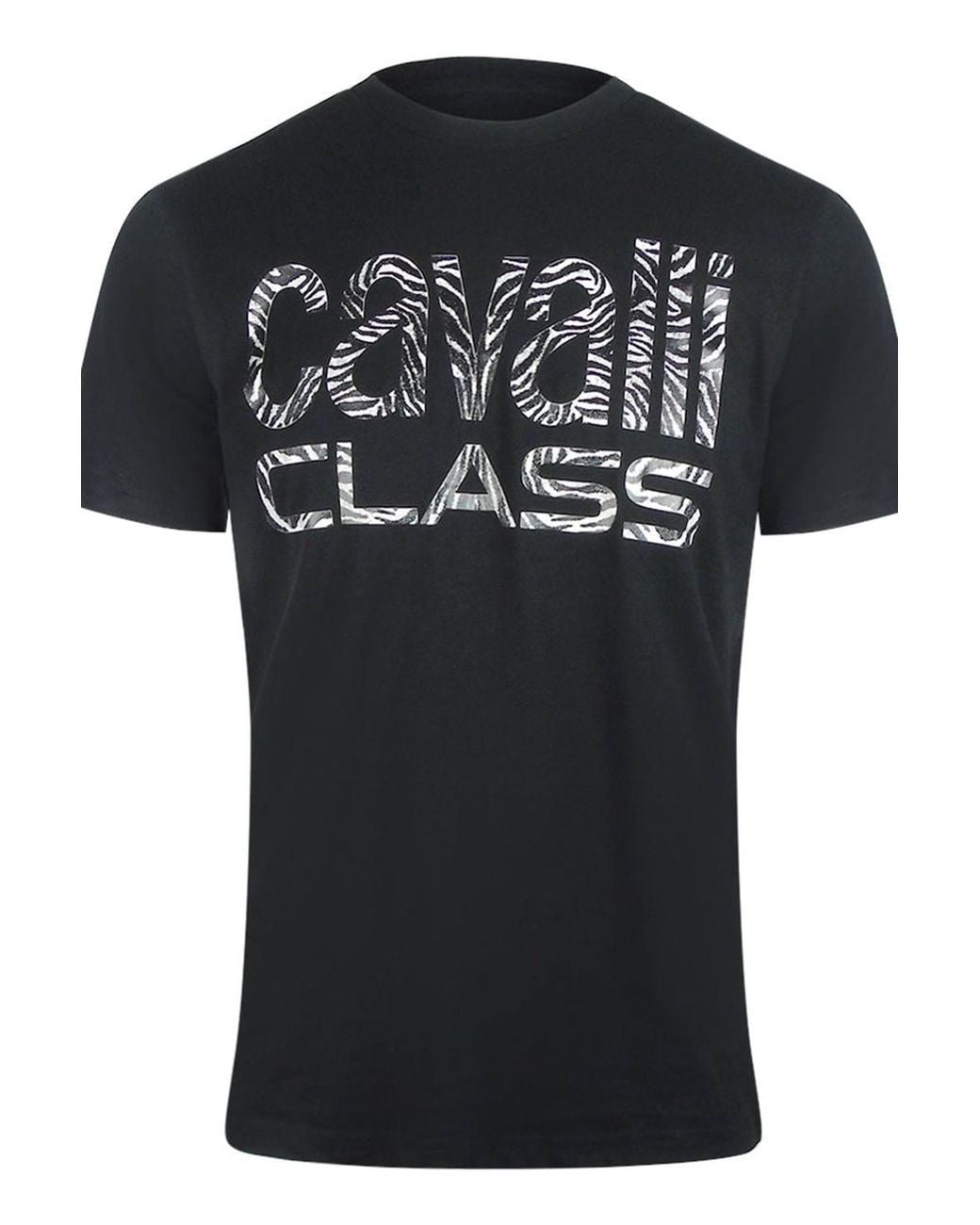Roberto Cavalli Black Short Sleeve Crew T-Shirt for men