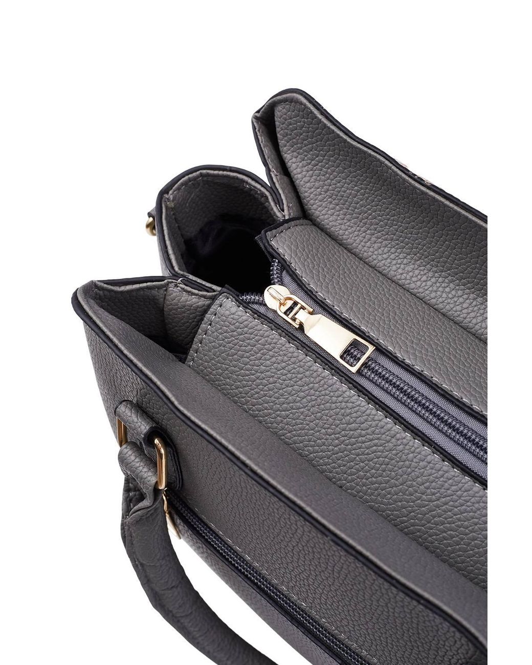 MODISHION Blue Minimalist Lychee Grain Handbag With Tassel Pendants