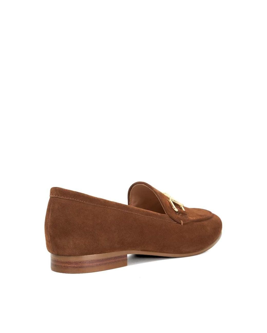 Dune Brown Wide Fit 'Glair' Leather Loafers