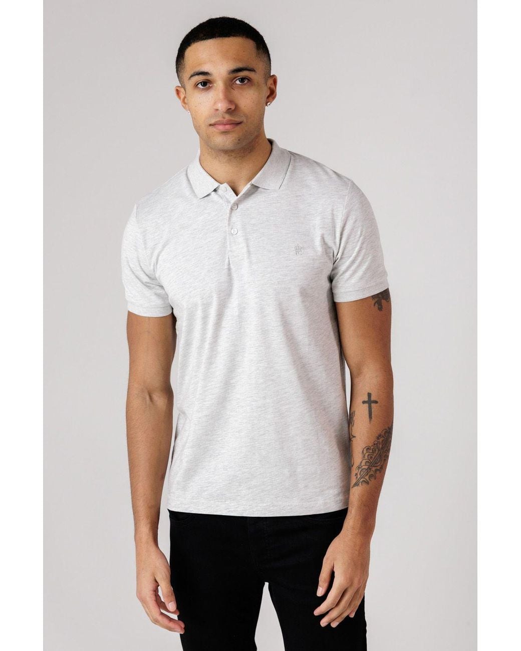French Connection Blue 3 Pack Cotton Short Sleeve Polo Shirts for men