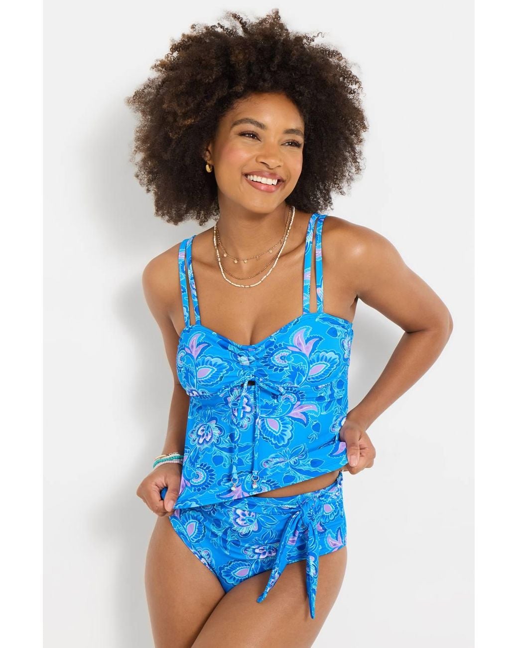 Joe Browns Blue Boho Paisley Frill Bikini Bottoms