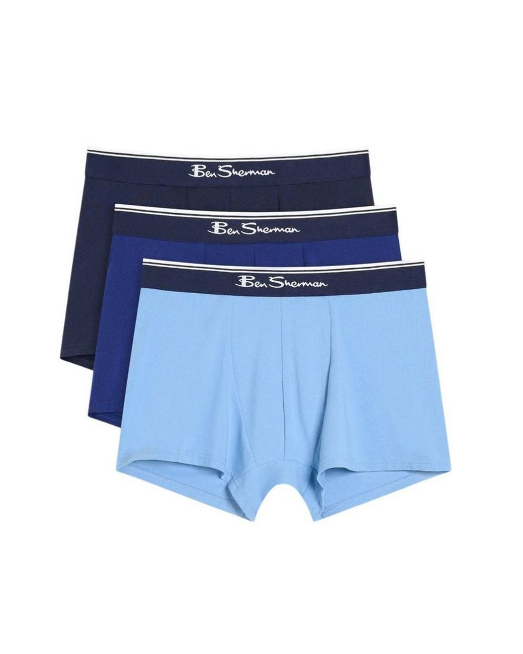 Ben Sherman Blue Mod Signature Stripes Boxer Shorts (Pack Of 3) for men
