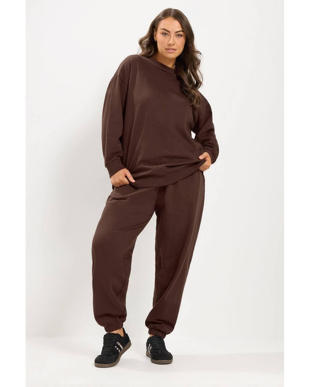 Yours Brown Sweatshirt & Cuffed Jogger Set
