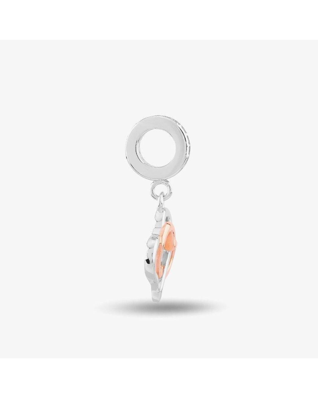 Rosa Lea White Double Heart Dangle Charm Am-2Thb031206