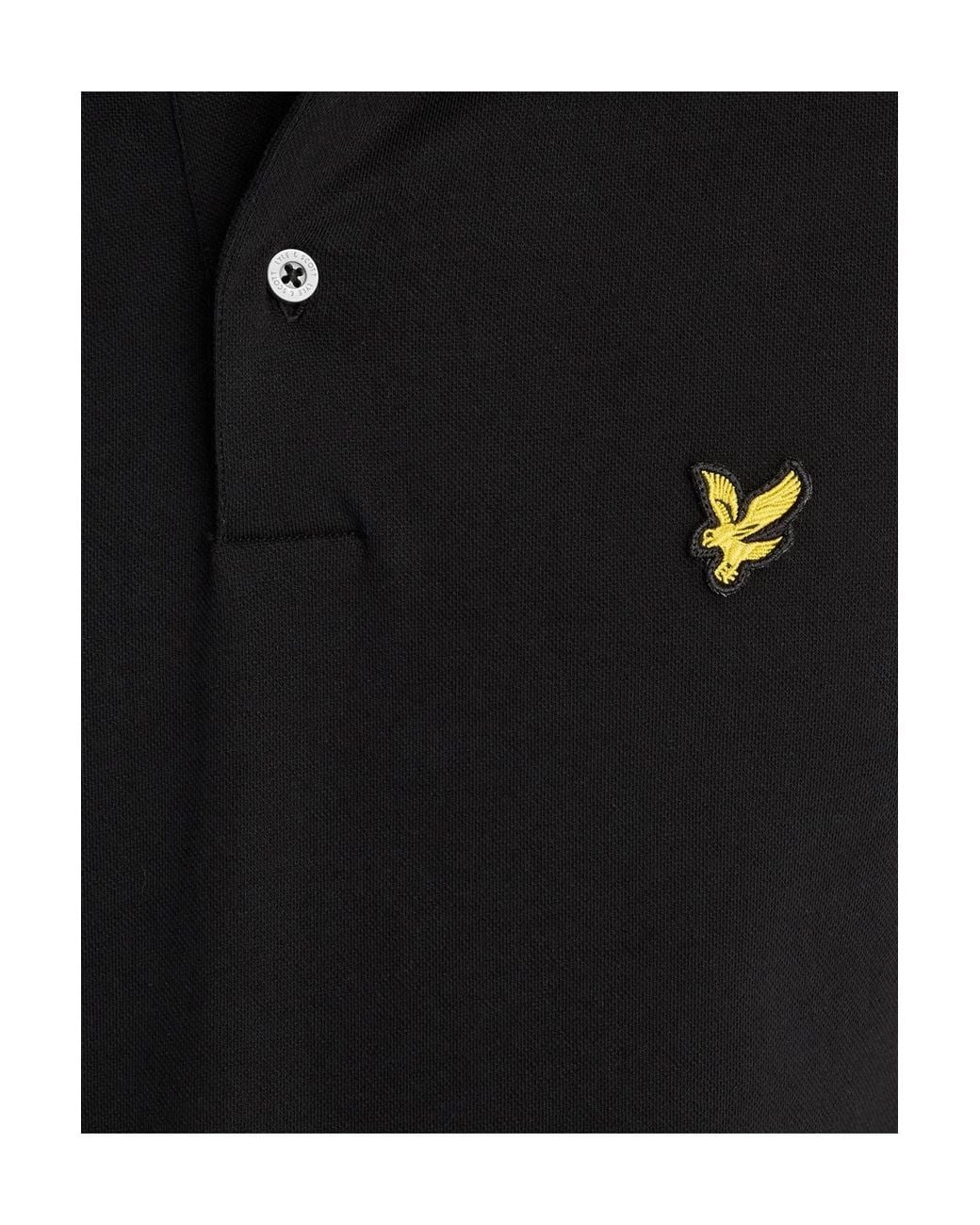 Lyle & Scott Black Track Tipped Polo Shirt Jet for men