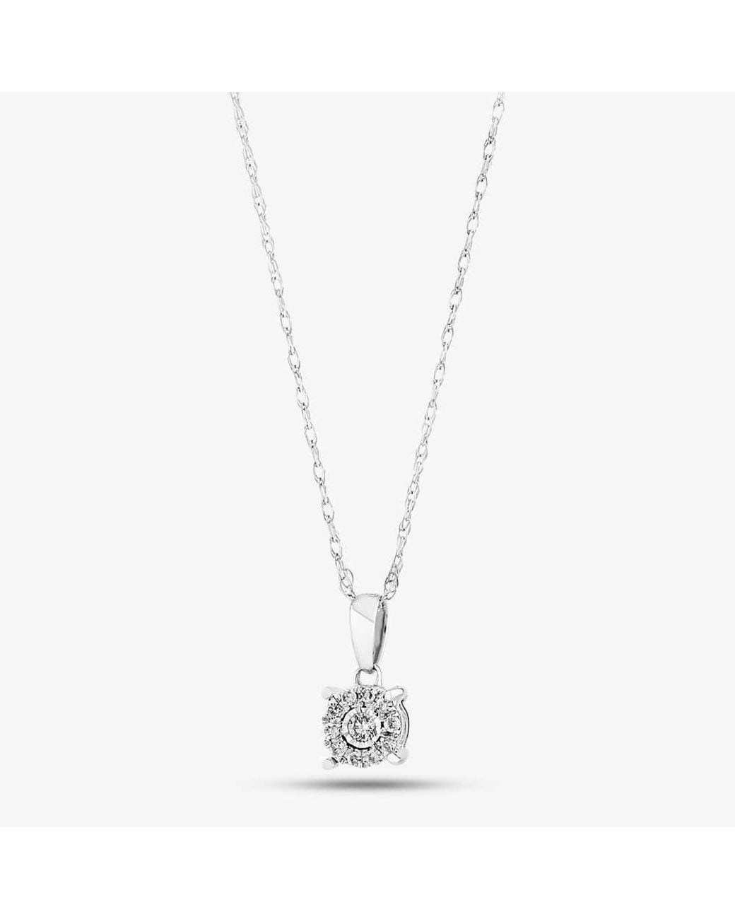 T.H.Baker White 9Ct 0.10Ct Diamond Cluster Jewellery Set Th0121745