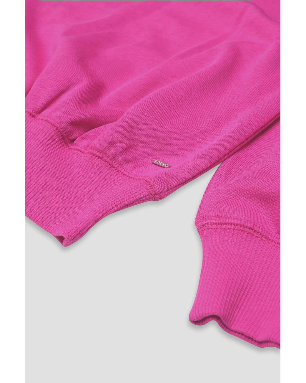 Enorsia Pink Oversized Terry Crop Sweatshirt
