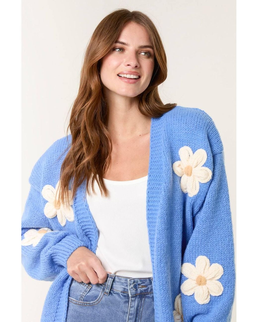 Blue Vanilla Blue Long Sleeve V-Neck Cardigan