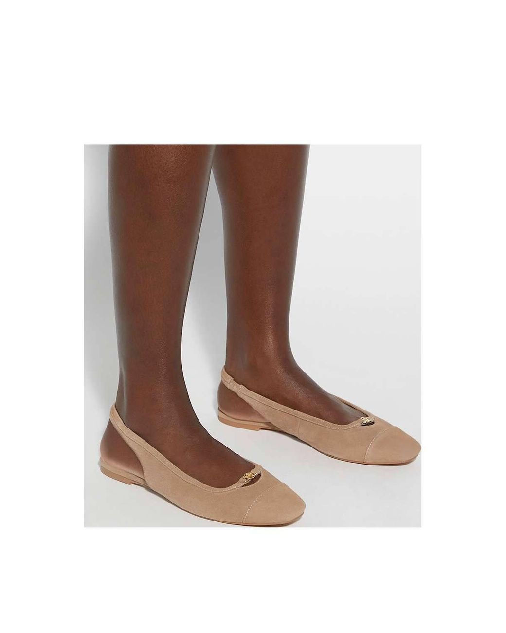 Dune White Wide Fit 'Hanna' Suede Ballet Pumps