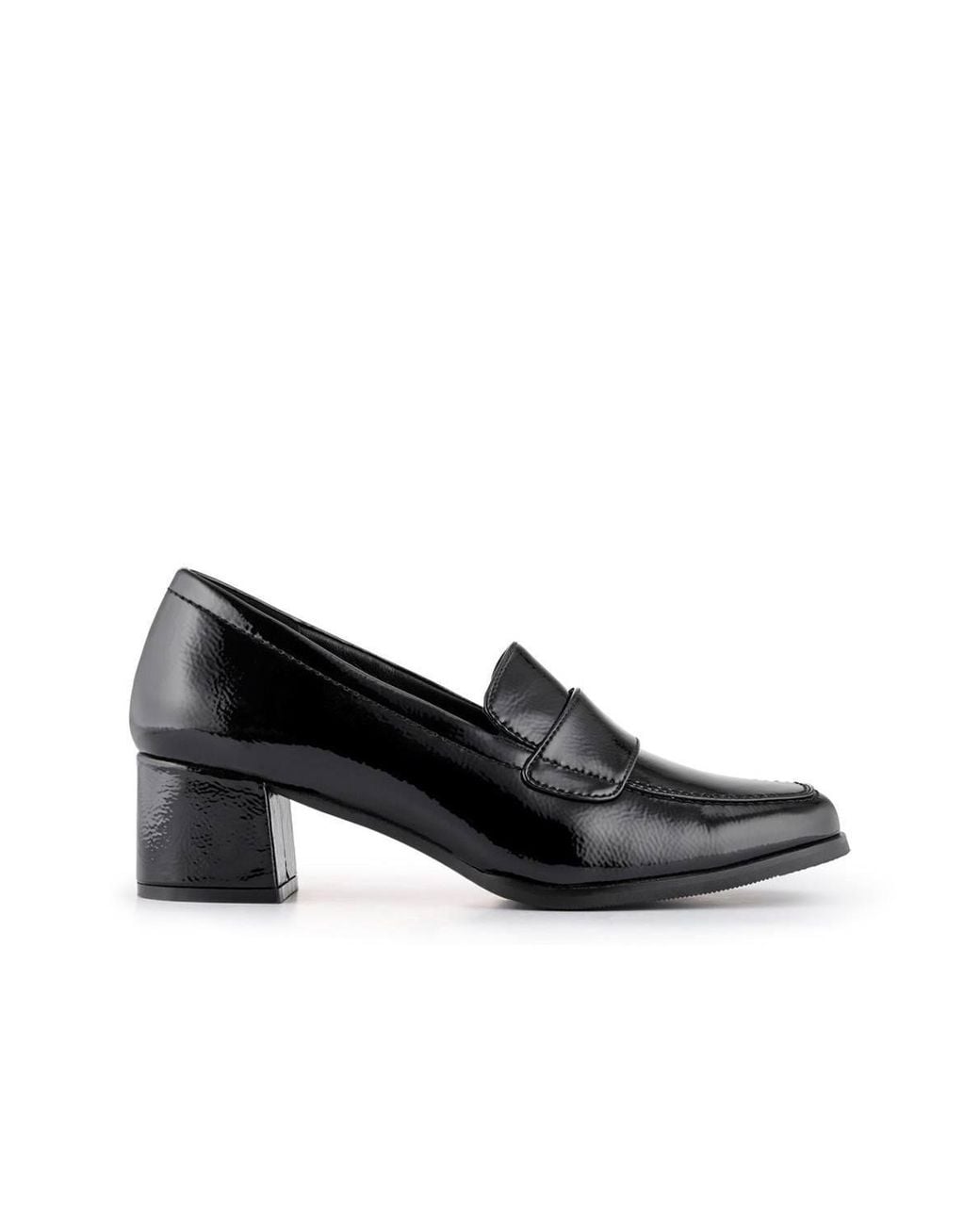 Jones Bootmaker Black Brielle Patent Leather Heeled Loafers