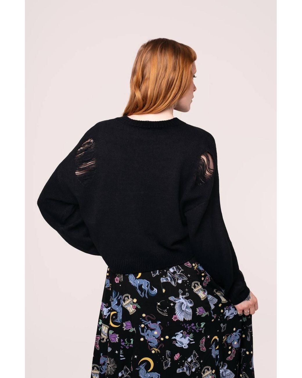 Hell Bunny Black Russula Halloween Style Bold Jumper
