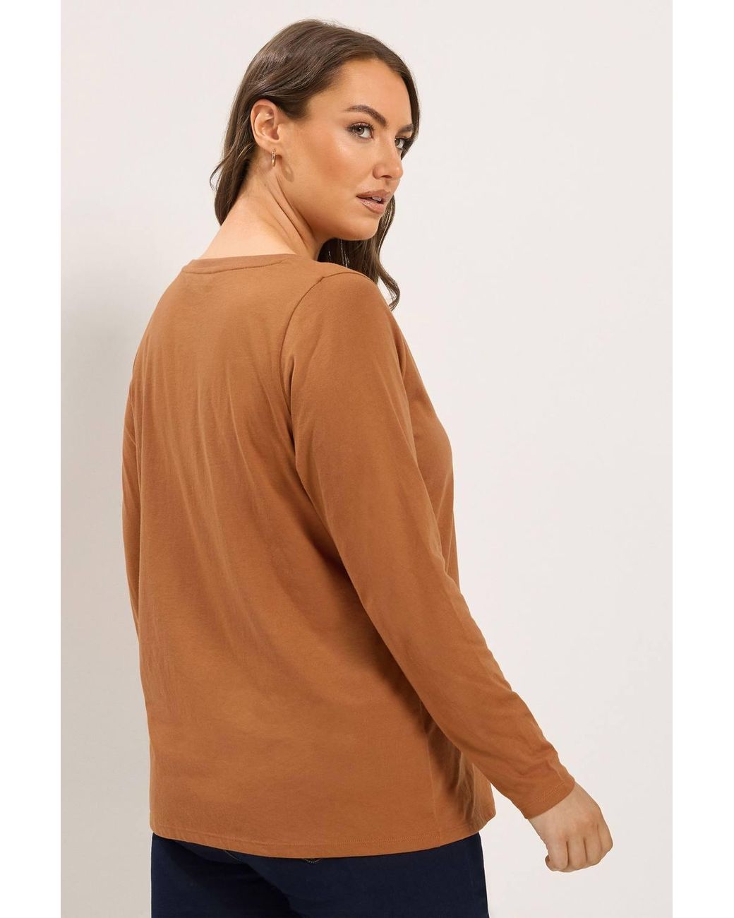 Yours Brown 3 Pack Long Sleeve T-Shirts