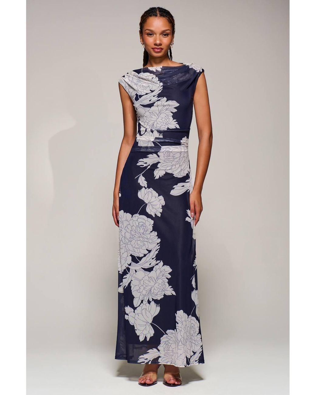 Jolie Moi White Multiway Neckline Mesh Maxi Dress