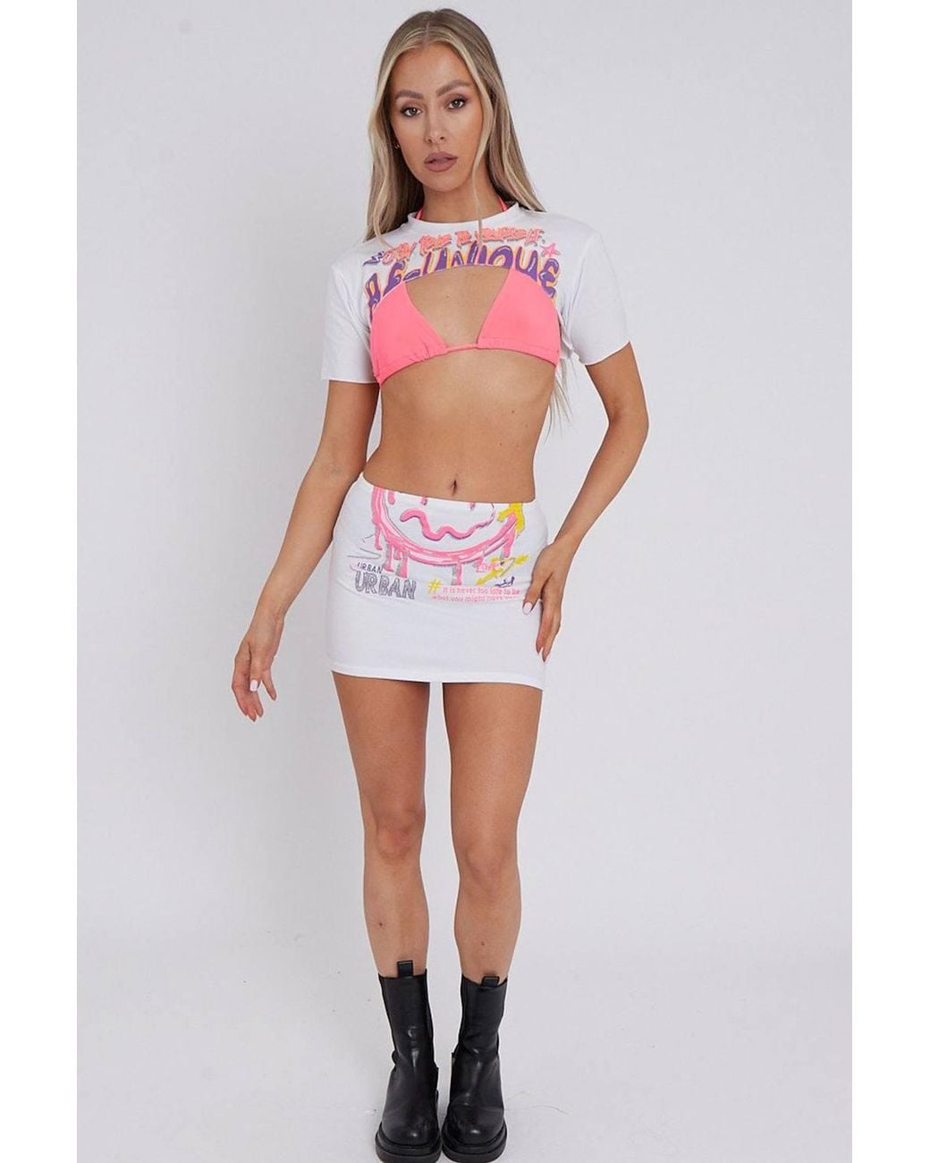 Stylewise Red Graphic Print Crop Top