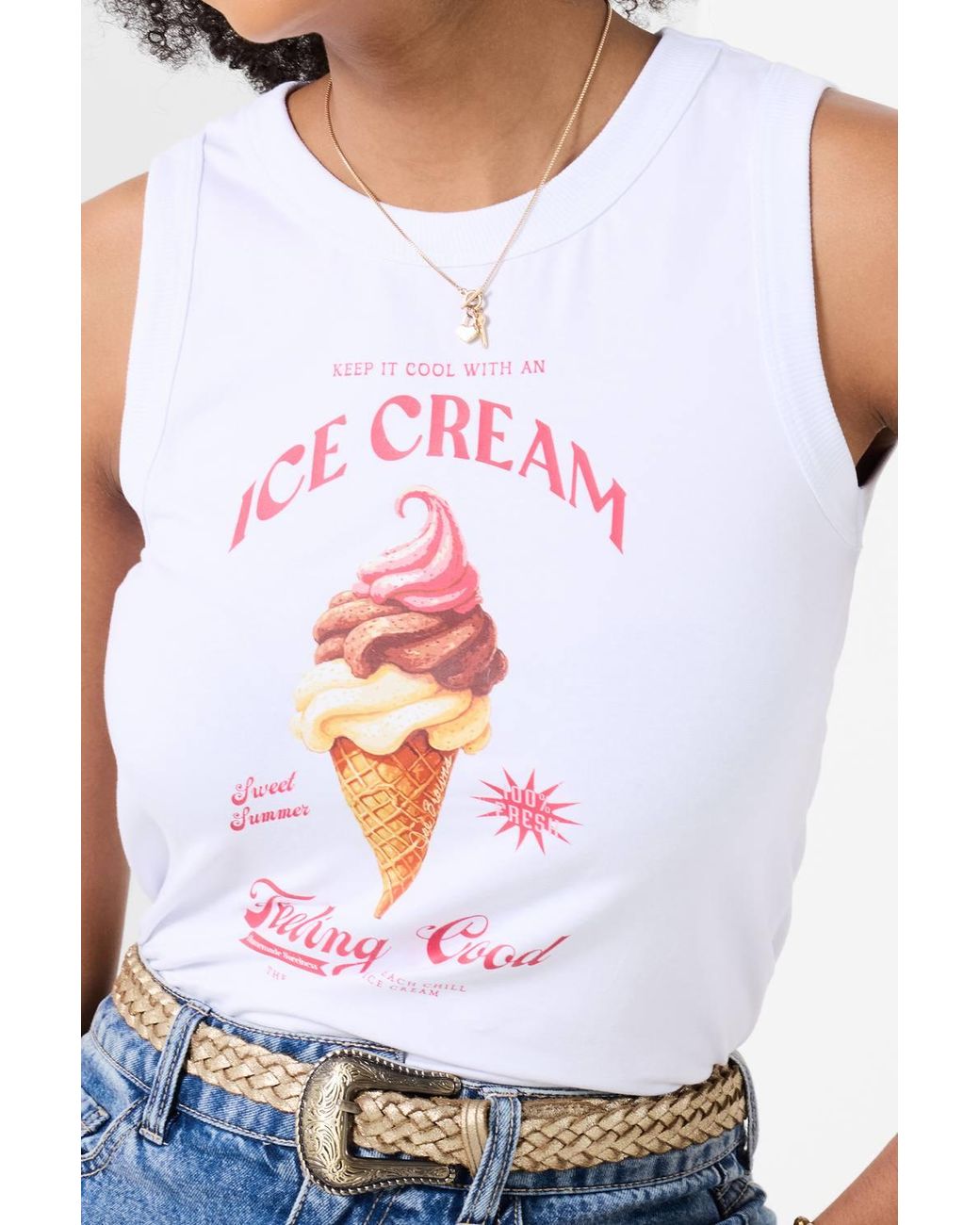 Joe Browns Red Graphic Jersey Vest With Ice Cream Print