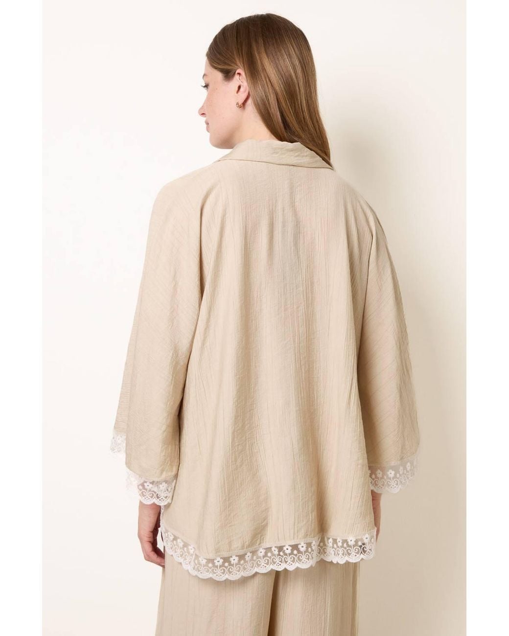Blue Vanilla Natural Short Sleeve Collar Blouse