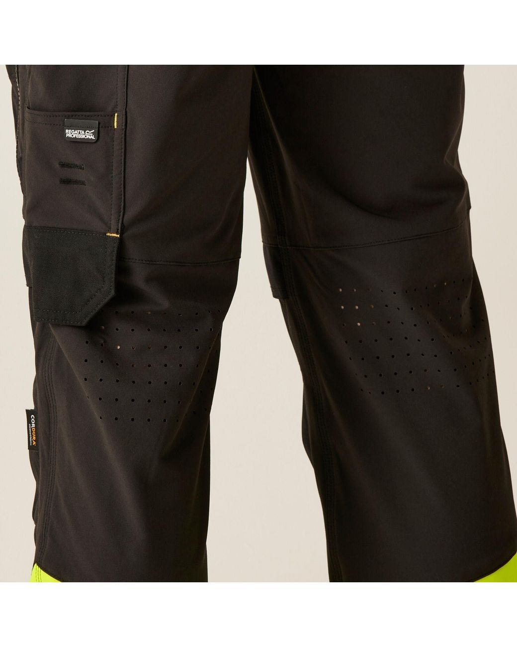 Regatta Black Hi-Vis X-Pro Stretch Holster Work Trousers for men