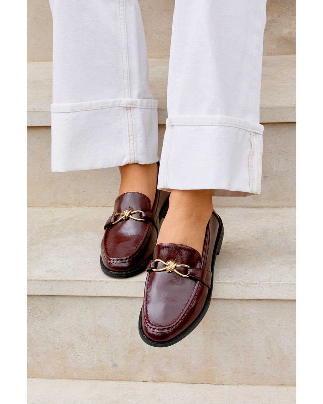 Linzi White Affluent Faux Leather Loafers