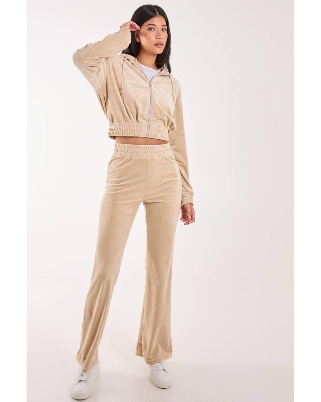 Pink Vanilla Natural Velour Flare Joggers