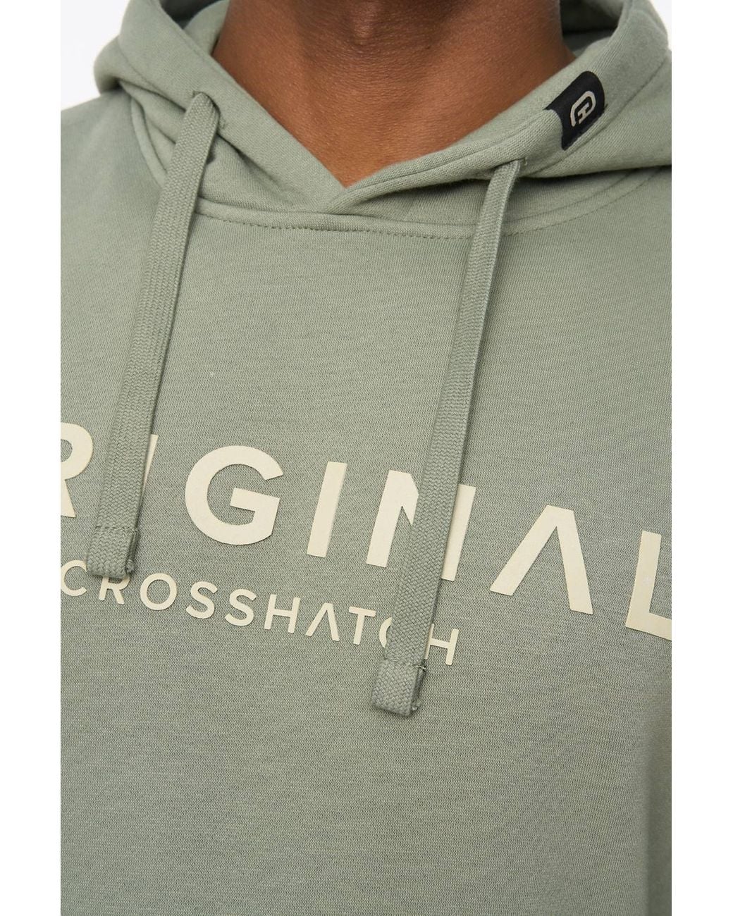 Crosshatch Green Bardon Hoodie With High Build Graphics for men
