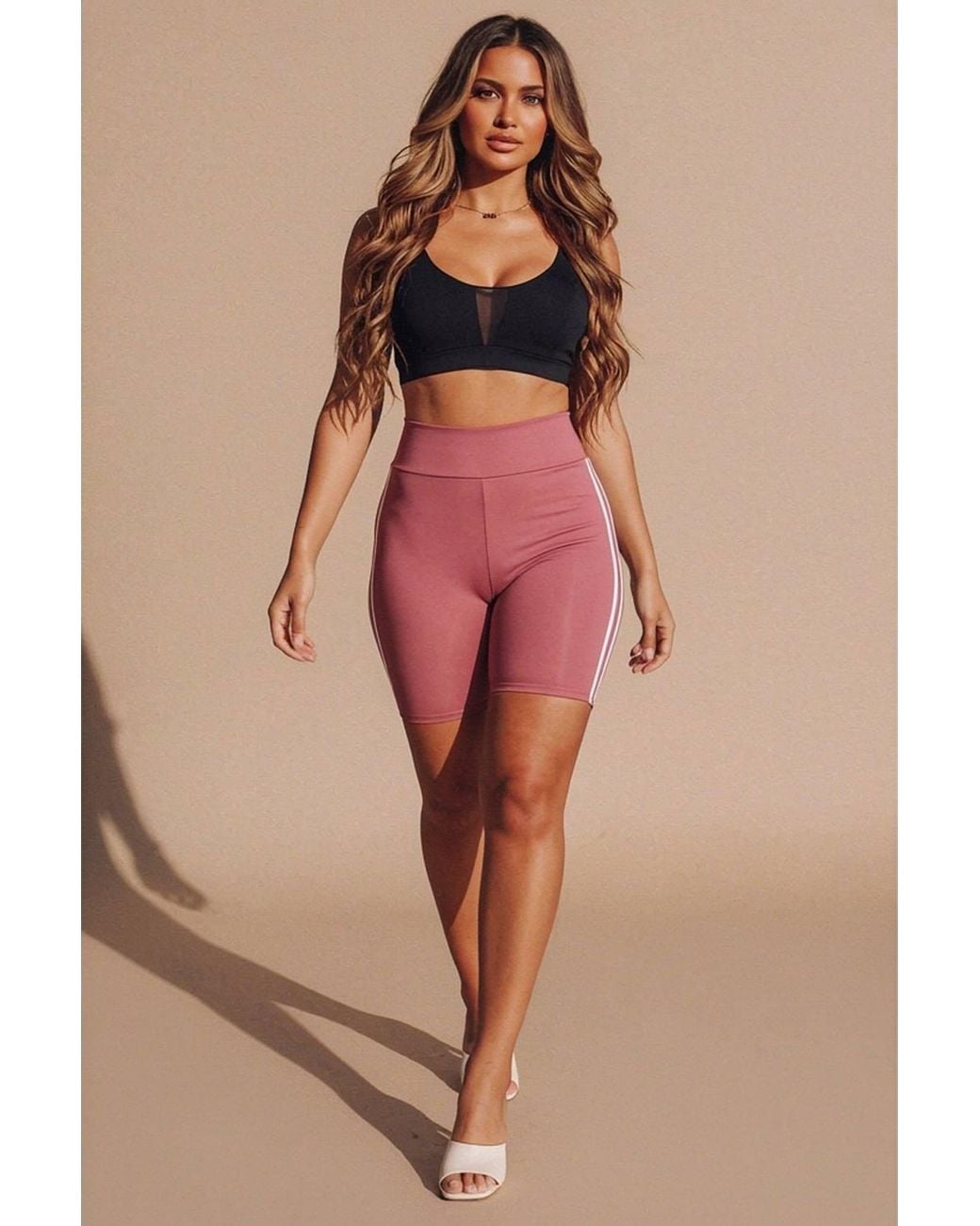 Femme Luxe Pink With High Waist Biker Shorts