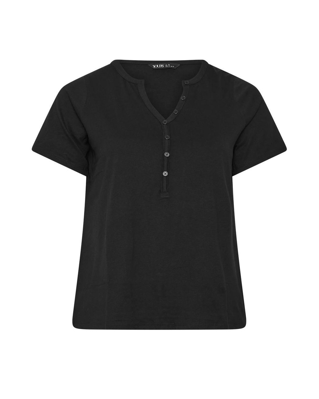 Yours Black Henley T-Shirt