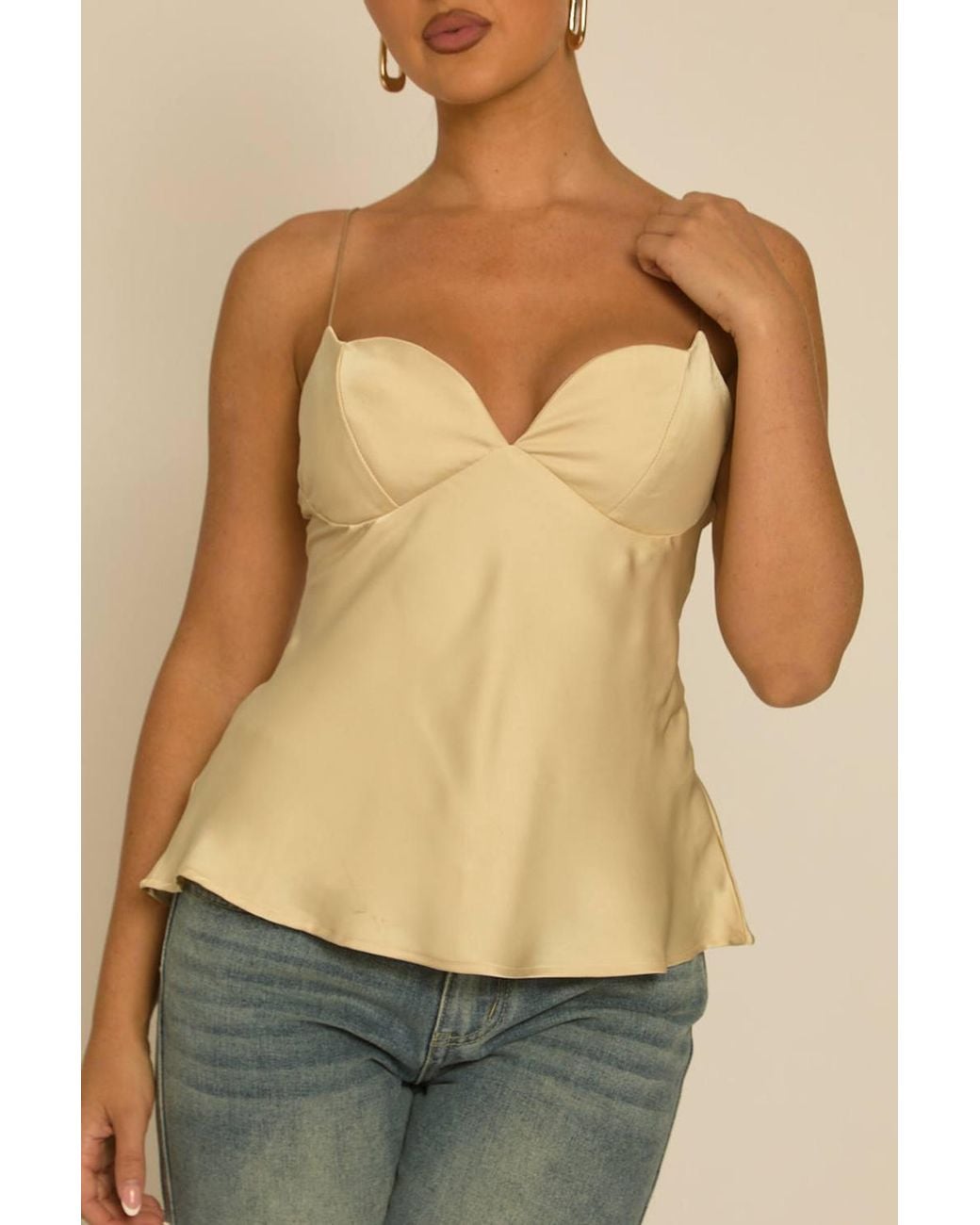 Rebellious Fashion Green Satin Sweetheart Neck Cami Top