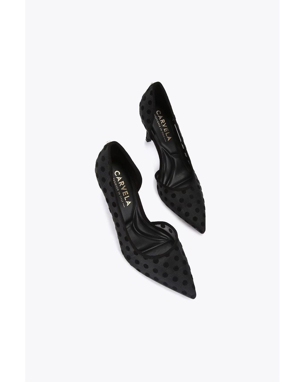 Carvela Kurt Geiger Black 'Positano D Orsay Polka' Fabric Heels
