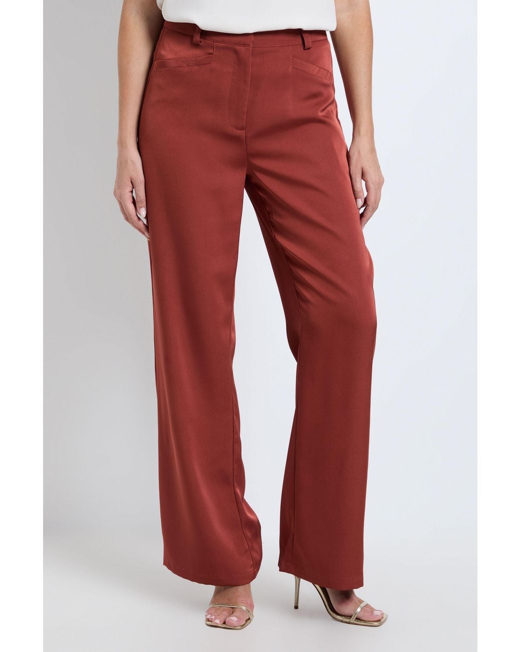 Wallis Red Relaxed Soft Flare Trouser