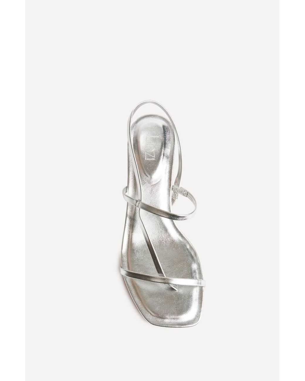 Linzi White Mode Faux Leather Heeled Sandals