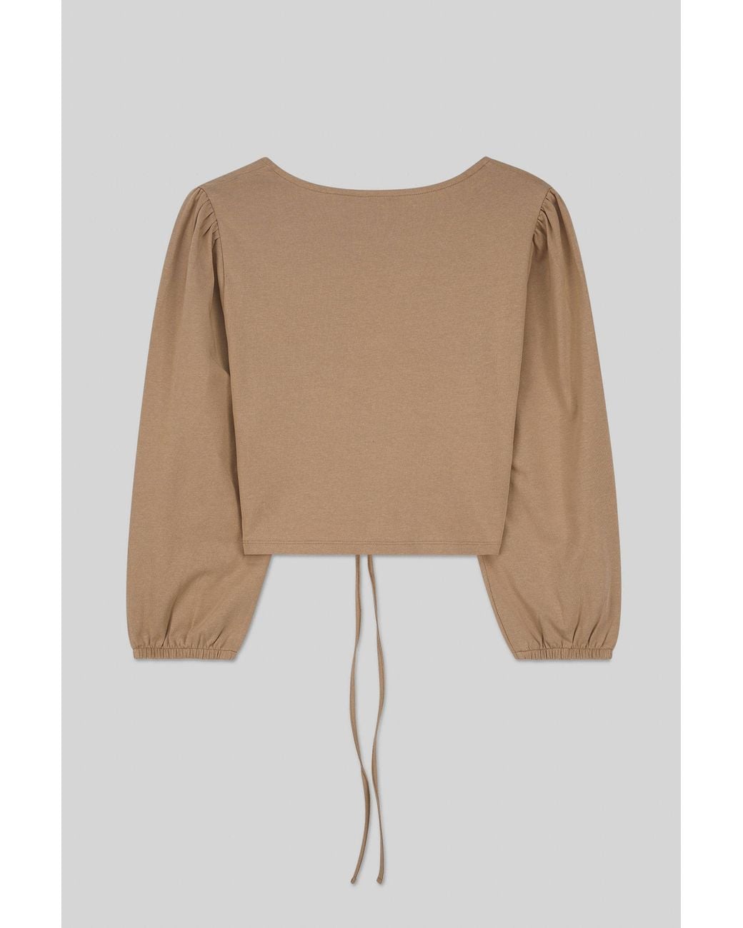 Enorsia Green Ruched Long Sleeve Crop Top