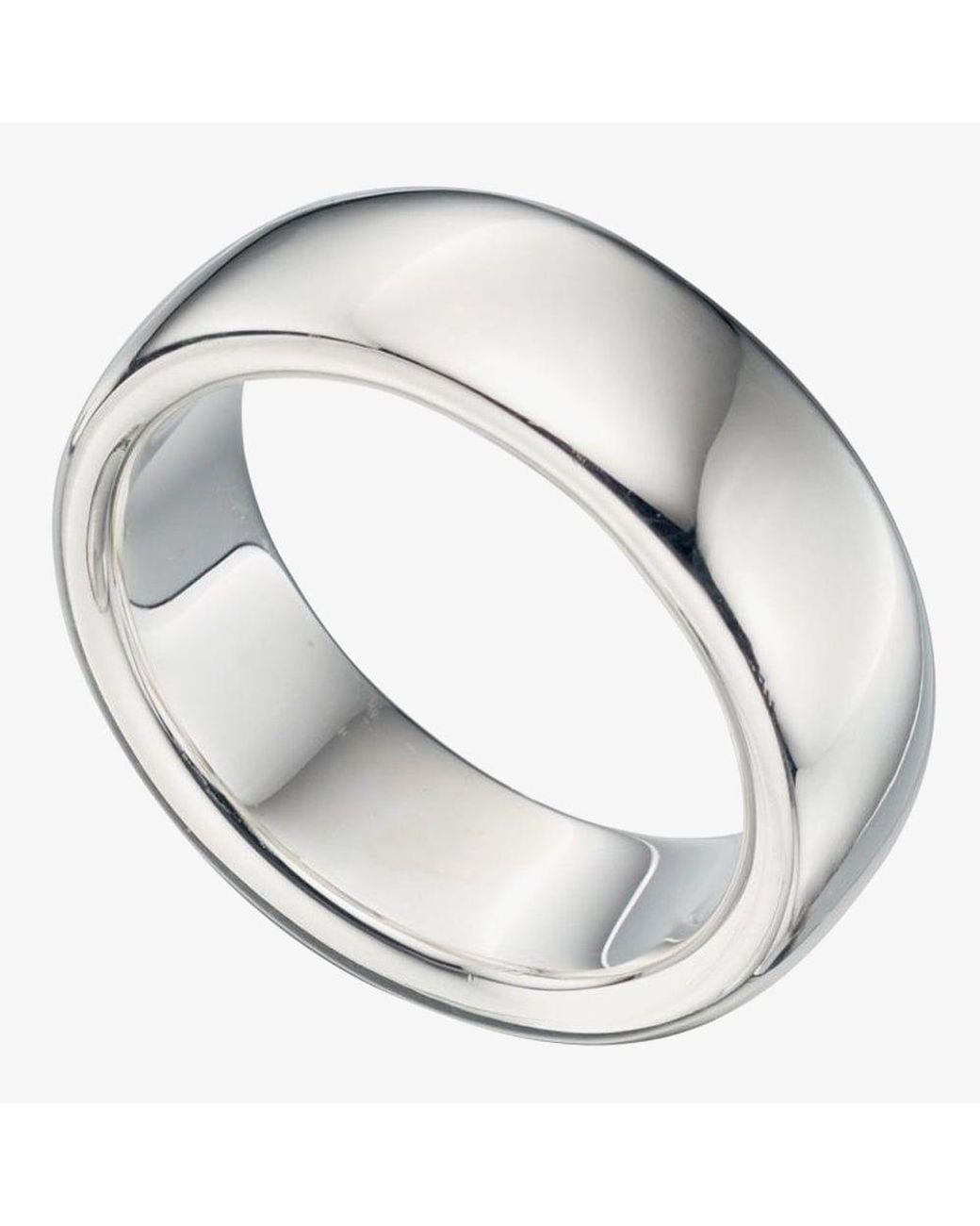 T.H.Baker Metallic Sterling Plain 8Mm Band Ring